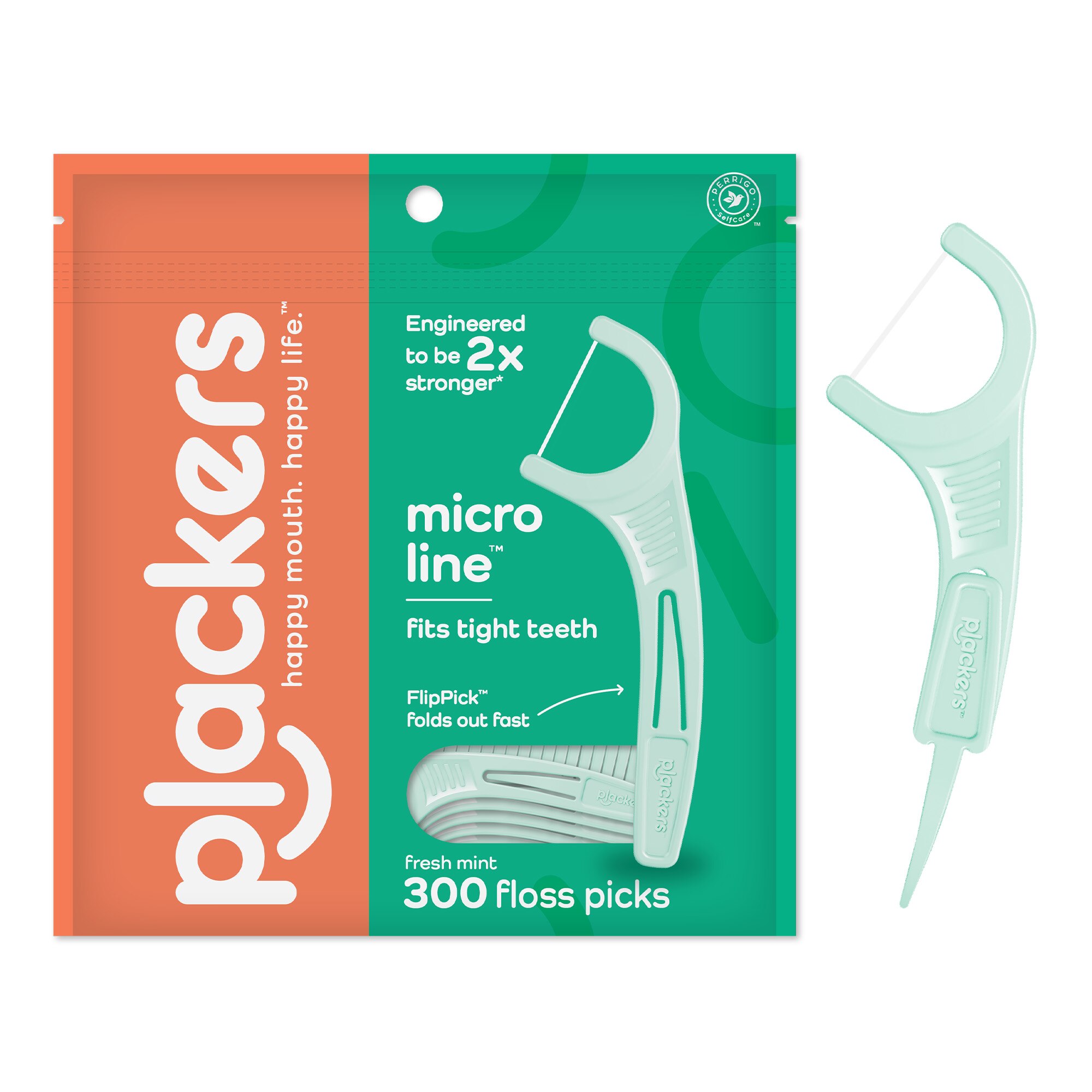 Plackers Micro Line Dental Flossers, 300 CT