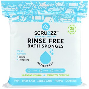 Scrubzz Rinse Free Bath Sponges 25 Ct , CVS