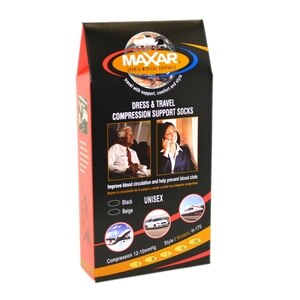 Maxar Unisex Dress And Travel Support Socks, Black, Small , CVS