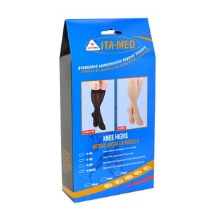 ITA-MED Open Toe Compression Knee High Socks, Black, Medium , CVS