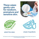 WaterWipes Plastic-Free Original Baby Wipes, 99.9% Water Based, Unscented, Sensitive Skin, thumbnail image 5 of 9
