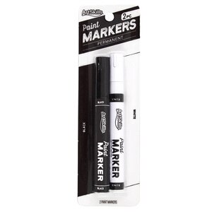ArtSkills Black & White Permanent Paint Markers, 2 CT