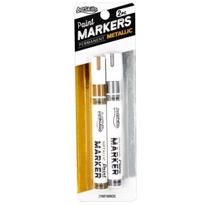 Artskills Broad Line Metallic 2 PC Silver and Gold Permanent Paint Markers