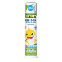 Firefly Kids' Anti-Cavity Natural Fluoride Toothpaste, Baby Shark, Bubble Gum Flavor, ADA Accepted, 4.2 OZ