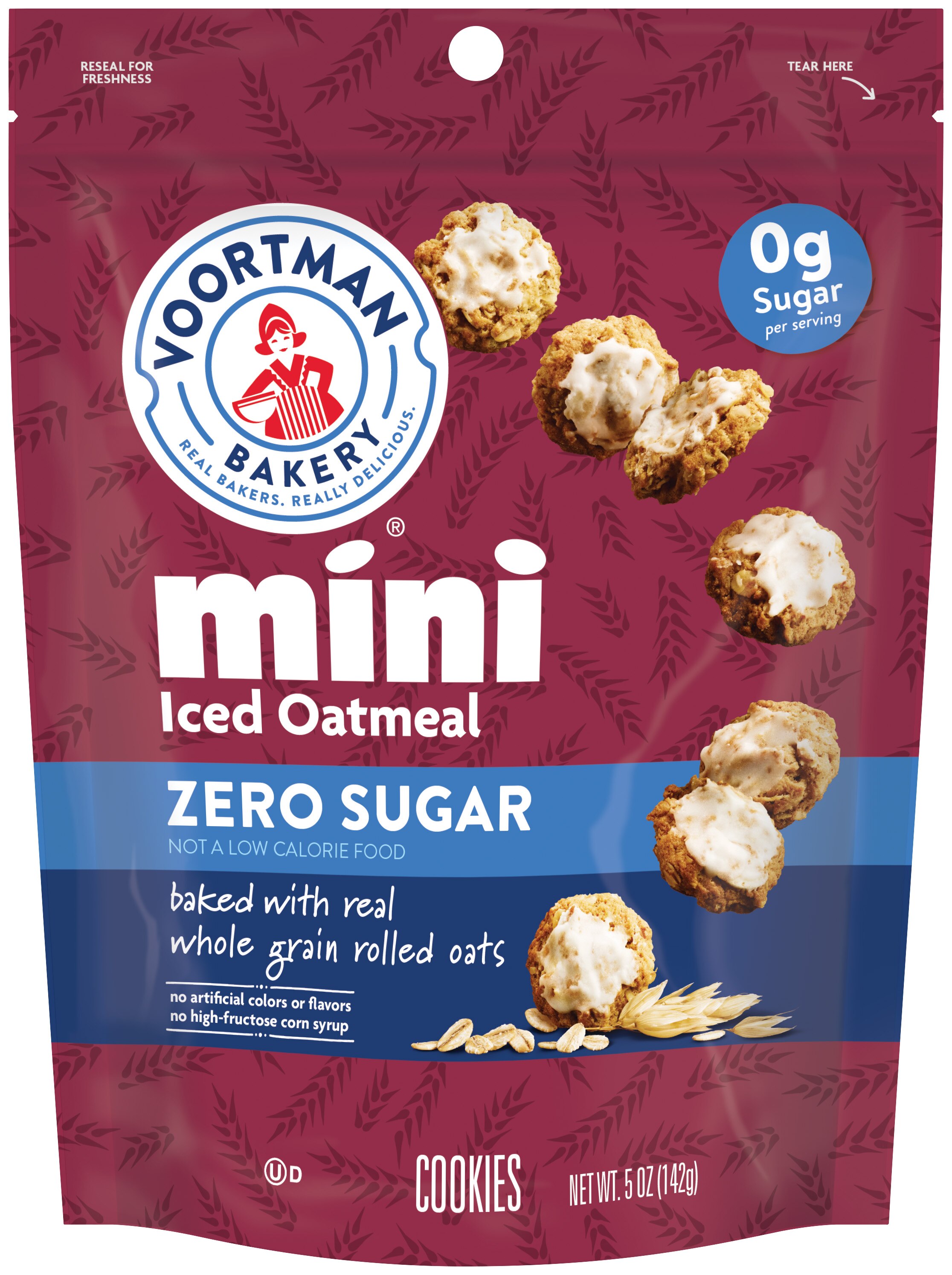 Voortman Zero Sugar Mini Cookies, Iced Oatmeal, 5 Oz , CVS