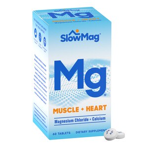 SlowMag Mg Muscle + Heart, Magnesium Chloride + Calcium Tablets, 60 CT