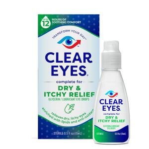 Clear Eyes Lubricant Eye Drops, Dry & Itchy Relief, Sterile - 0.5 fl oz