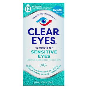 Clear Eyes Sensitive Eyes, Soothing Comfort Eye Drops 0.5 Oz , CVS