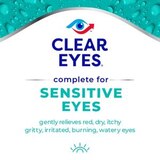Clear Eyes Complete for Sensitive Eyes Lubricant/Redness Reliever Eye Drops, 0.5 fl. oz., thumbnail image 2 of 5