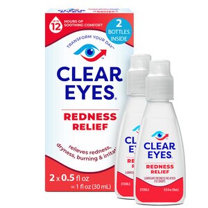 Clear Eyes Redness Relief Eye Drops, Soothes & Moisturizes, 1 OZ
