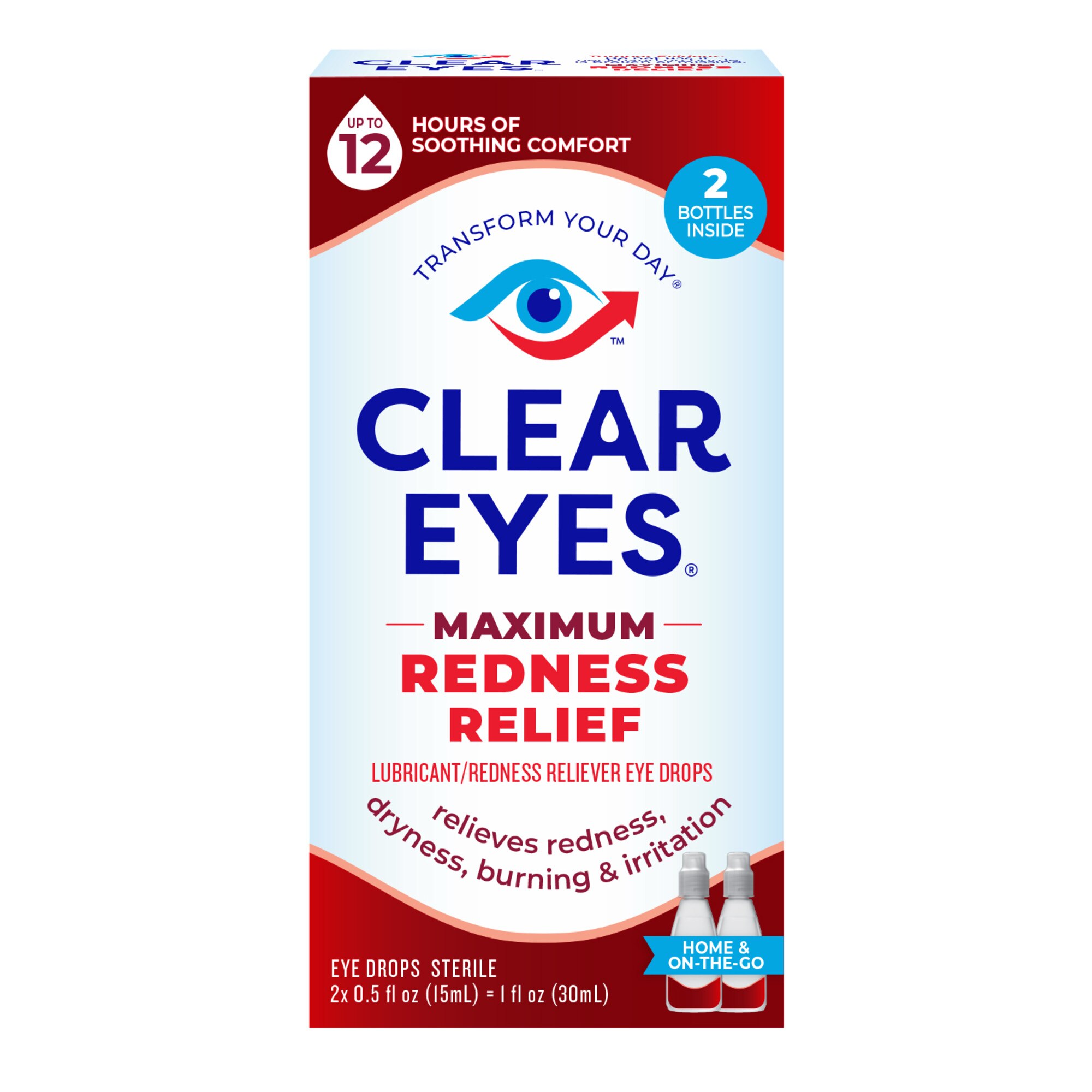 Clear Eyes Maximum Redness Relief Eye Drops, 2 Pack - 0.5 Oz , CVS