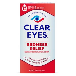 Clear Eyes Redness Relief Eye Drops, Soothes & Moisturizes, 0.5 fl oz