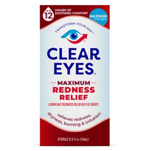 Clear Eyes Maximum Redness Relief Eye Drops, 0.5 fl oz, 2 Pack