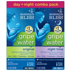 Mommy's Bliss Gripe Water Day & Night Time Combo Pack, Total 8 fl oz