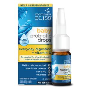 Mommy's Bliss Probiotic Drops + Vitamin D, 0.34 FL OZ