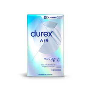 Durex Air Condoms, Extra Thin, Transparent Natural Rubber Latex Condoms