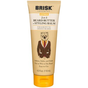 beard brisk balm styling butter care grooming oz citrus 2in1
