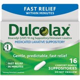 Dulcolax, Gentle and Predictable Fast Relief Laxative Suppositories, thumbnail image 1 of 7