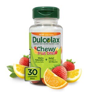Dulcolax Chewy Fruit Bites, Saline Laxative, 30 CT