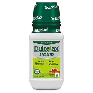 Dulcolax Liquid Laxative, Stimulant Free Laxative for Comfortable Relief, Cherry Flavor, 12 OZ