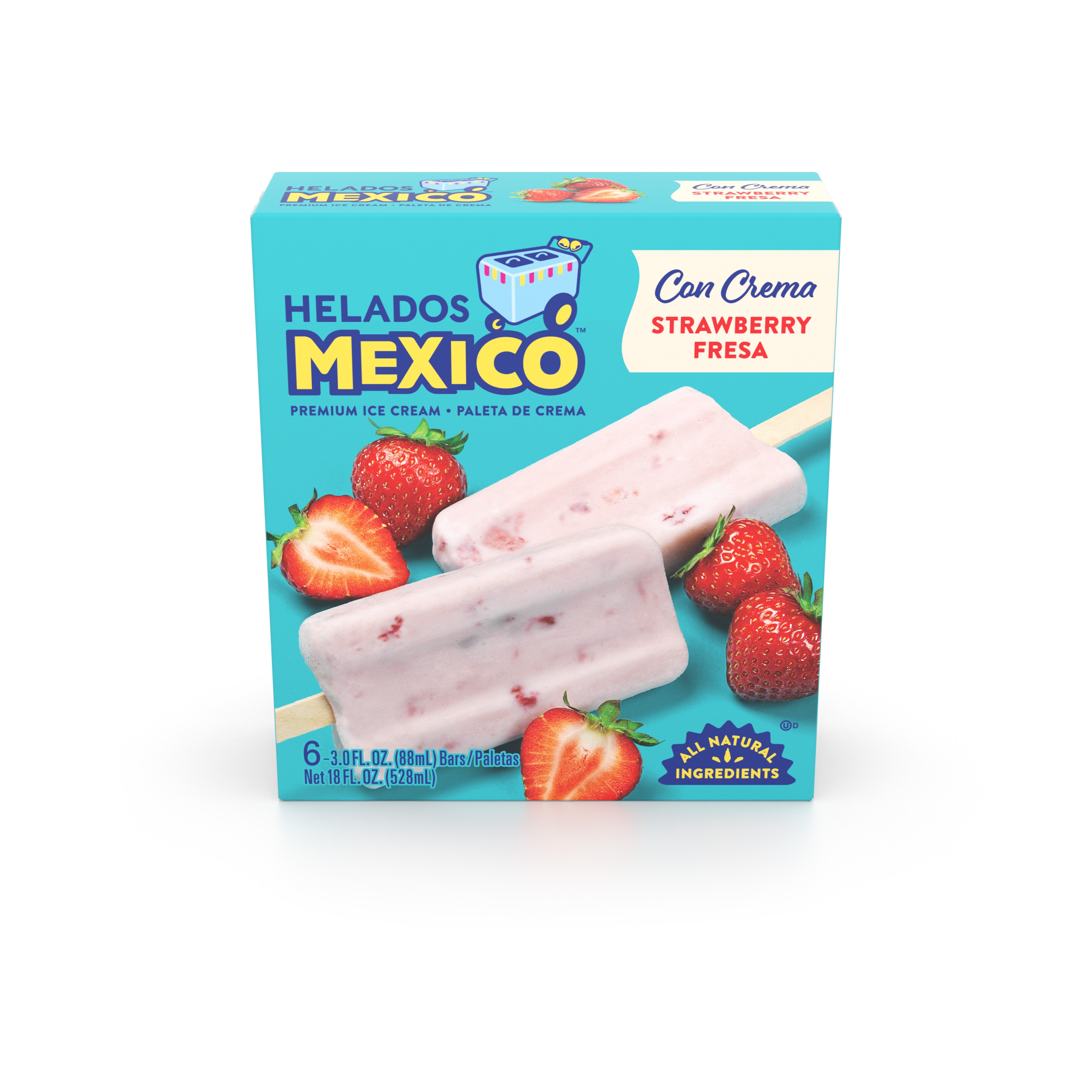 Helados Mexico Strawberry Cream Paletas, 6 Ct, 18 Oz - 6 Oz , CVS