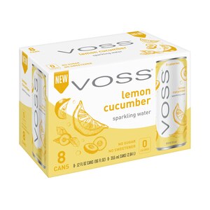 VOSS Sparkling Water, Lemon Cucumber, 8 ct, 12 fl oz