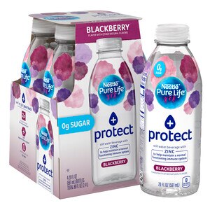 Pure Life + Protect Blackberry Flavored Water With Zinc, 20 Oz Bottles, 4 Pack , CVS