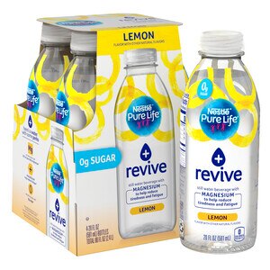 Pure Life + Revive Lemon Flavored Water With Magnesium, 20 Oz Bottles, 4 Pack , CVS
