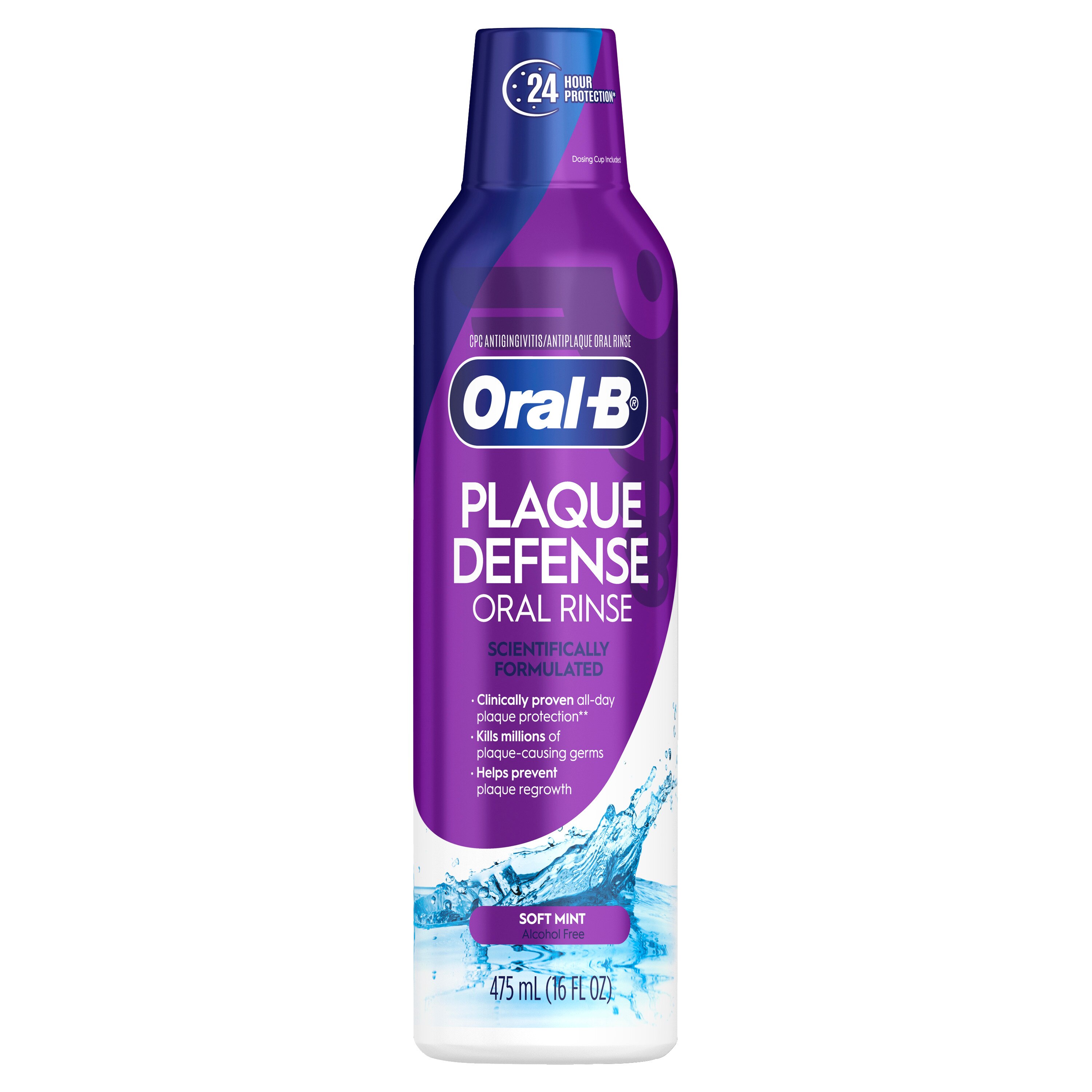 Oral-B Plaque Defense Oral Rinse, Alcohol-Free, Soft Mint, 16 Oz , CVS