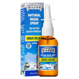 Sovereign Silver Bio-Active Silver Hydrosol for Sinus Relief - Colloidal Silver, 10ppm, 2oz (59mL) - Nasal Spray