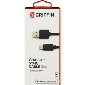 Griffin USB-A To Lightning Cable, Black, 6 Ft , CVS