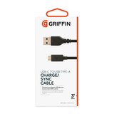 Griffin USB-C to USB-C Cable - 3FT - Black. Lifetime Warranty., thumbnail image 2 of 3