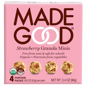 Made Good Strawberry Granola Minis, 4 Ct, 3.4 Oz - 0.85 Oz , CVS