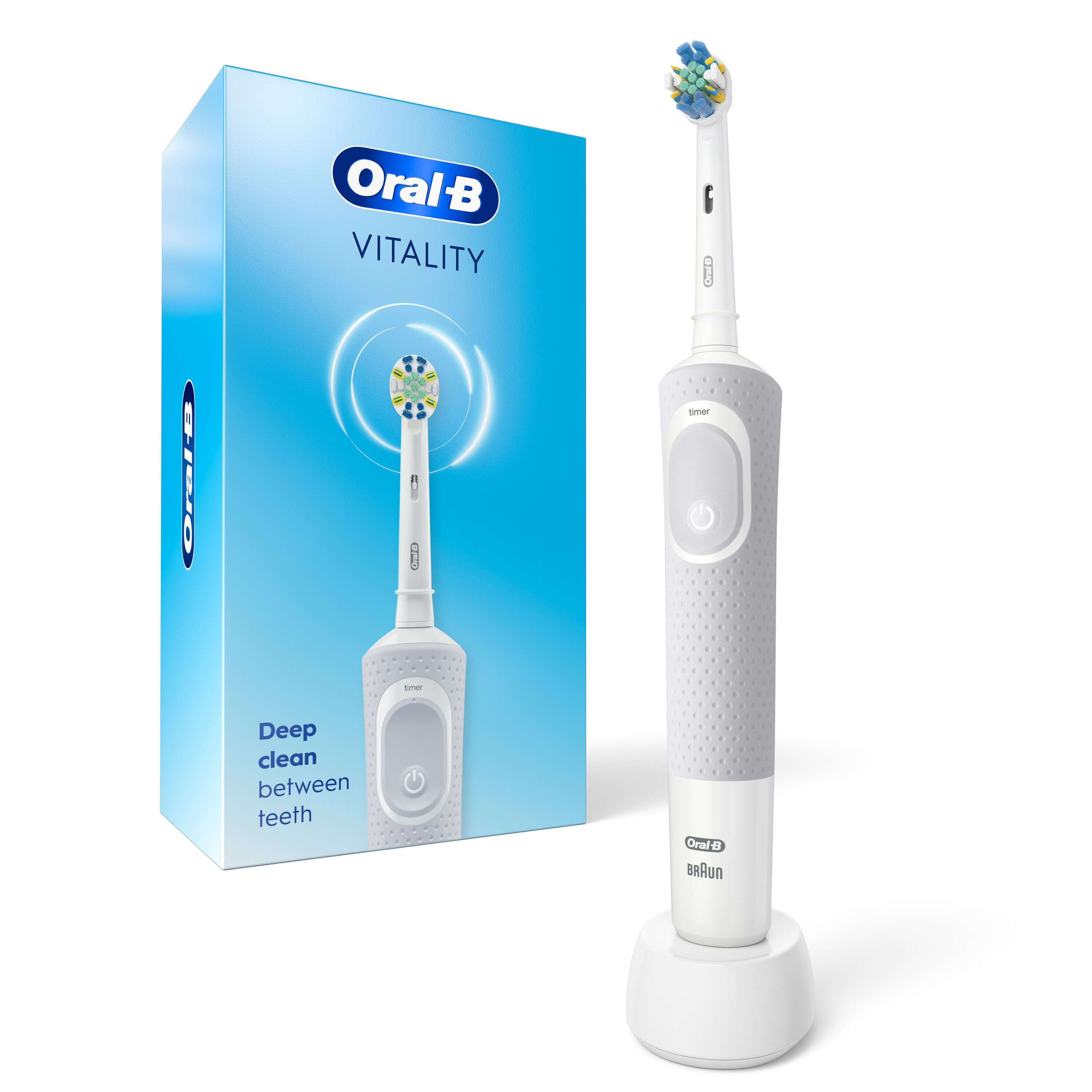  Oral-B Vitality FlossAction Rechargeable Battery Electric Toothbrush with, 3/Pack 