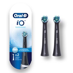 Oral-B iO Ultimate Clean Replacement Brush Heads, Black, 2 count