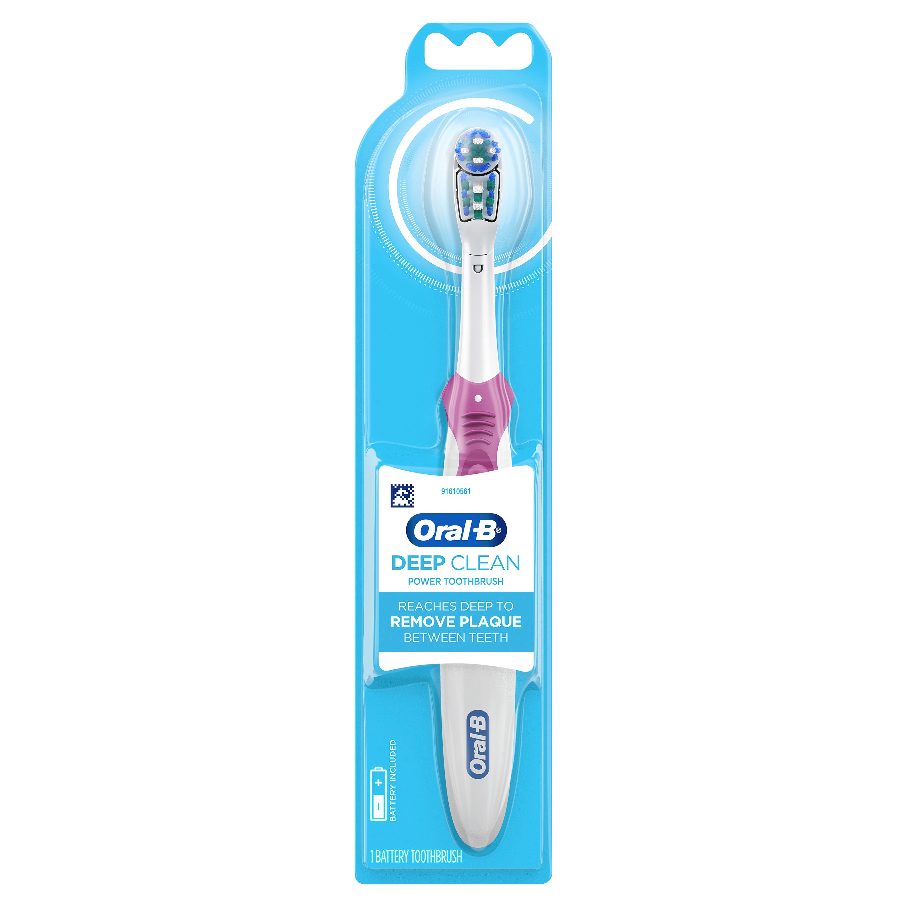 Oral-B Complete Deep Clean Battery Powered Electric Toothbrush, 1 Count, Colors May Vary