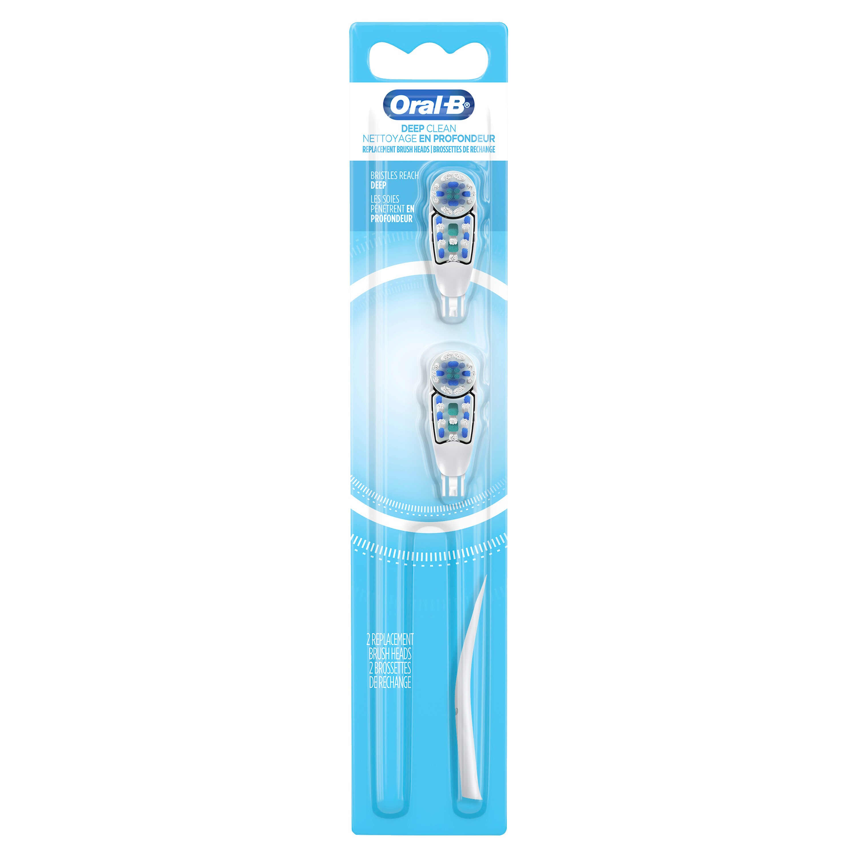 Oral-B Complete Deep Clean Battery Powered Toothbrush Replacement Brush Heads, 2/Pack