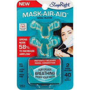 SleepRight Mask Air Aid Nasal Dilator - For Easier Breathing Under Your Mask, 2 CT