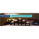Wayland Square 6-Piece Tiered Wood Votive Holder, thumbnail image 1 of 2