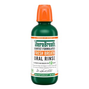 TheraBreath Fresh Breath Oral Rinse, Alcohol-Free, Rainforest Mint, 16 Oz , CVS