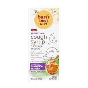 Burt's Bees Kids Cough Syrup & Immune Support Nighttime, Natural Grape, 4 Oz , CVS
