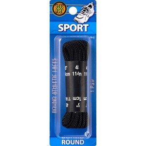 Shoe Gear Round Athletic Laces 45 Inches Black , CVS