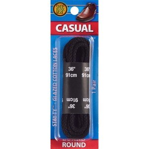 Shoe Gear Glazed Cotton Laces 36 Inches Black , CVS