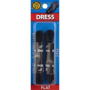 Shoe Gear Flat Dress Laces 27 Inches Black - 2 Ct , CVS