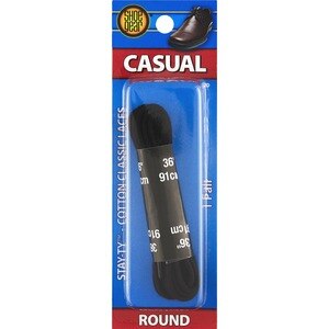 Shoe Gear Cotton Classic Round Laces 36 Inches Black , CVS