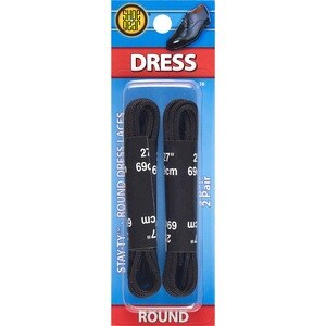 Shoe Gear - Cordones redondos para zapato de vestir, 27'', negro