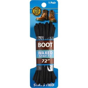Shoe Gear Waxed Stay-Ty Boot Laces 72 Inches Black , CVS