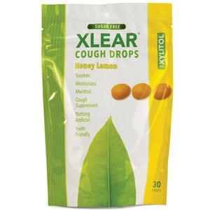 Xlear Sugar Free Cough Drops, Natural Honey Lemon