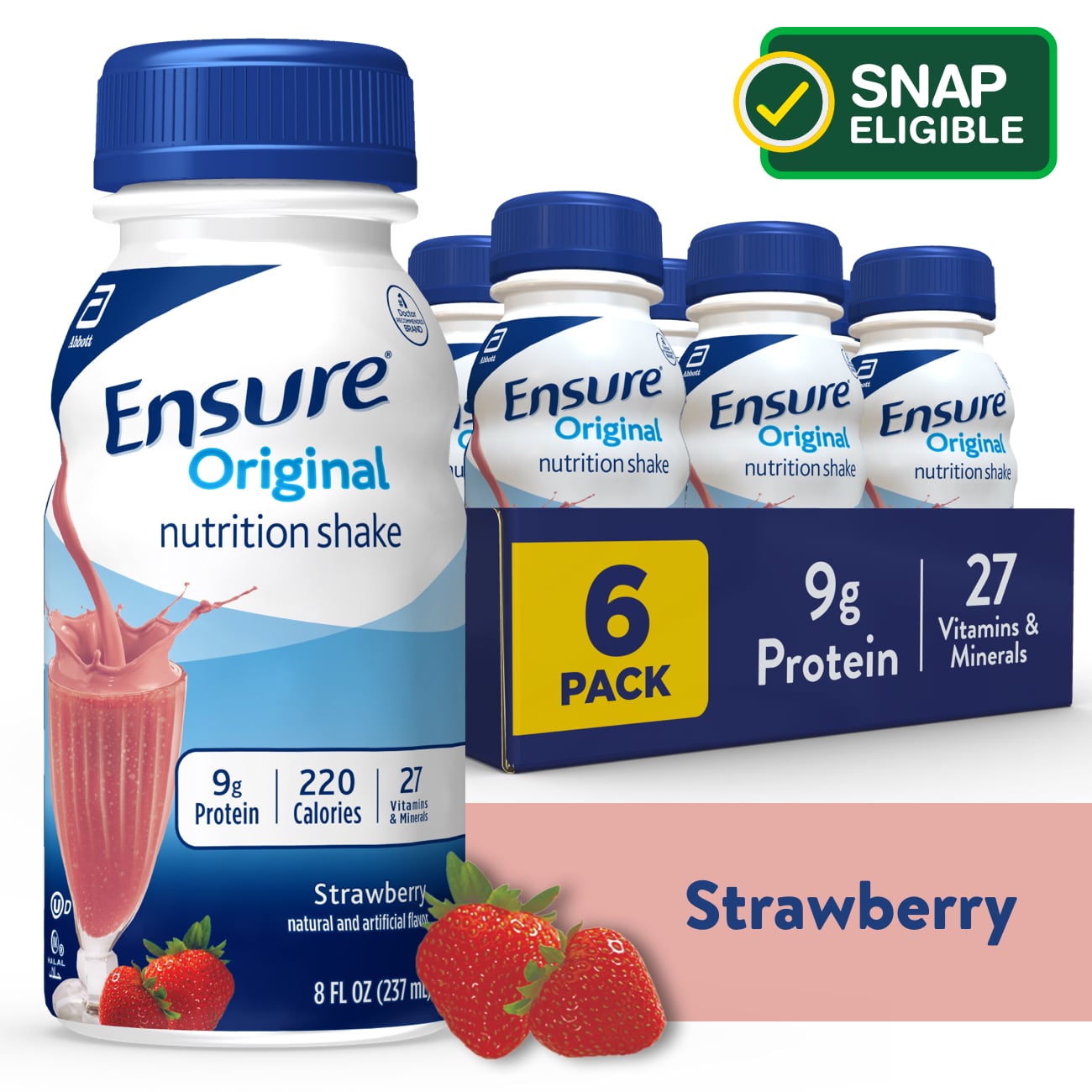 Ensure Original Strawberry Nutrition Shake, 6 Ct - 8 Oz , CVS