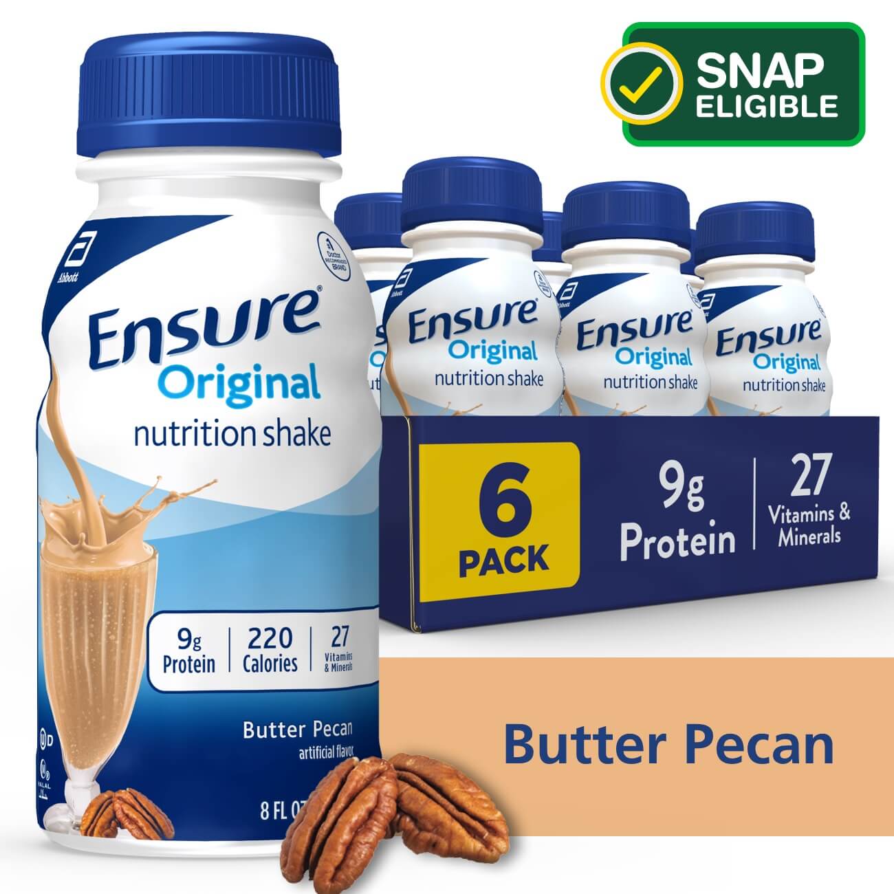 Ensure Original Butter Pecan Nutrition Shake, 6 Ct - 8 Oz , CVS